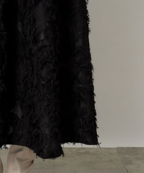 OPAQUE.CLIP（オペークドットクリップ）の「◆フリンジジャカードフレアスカート【洗える】（スカート・レディース・ブラック/アイボリー・40/42/38）」の10枚目の写真