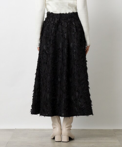 OPAQUE.CLIP（オペークドットクリップ）の「◆フリンジジャカードフレアスカート【洗える】（スカート・レディース・ブラック/アイボリー・40/42/38）」の13枚目の写真