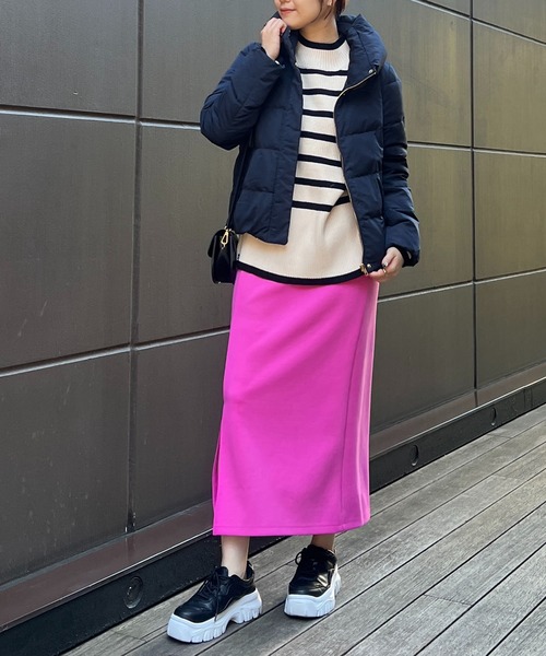 un dix cors(アンディコール)の「片畦サイドZIPボーダーニット(ニット/セーター・レディース・グレー/オフホワイト・FREE)」の13枚目の写真