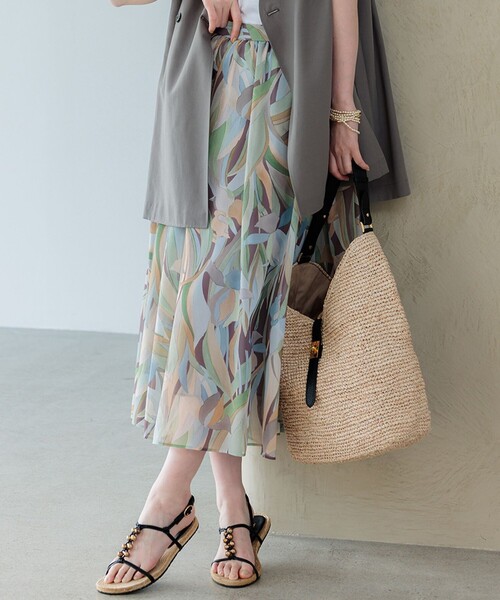 セール】【洗える】Ratti ペインティングプリント スカート（スカート  