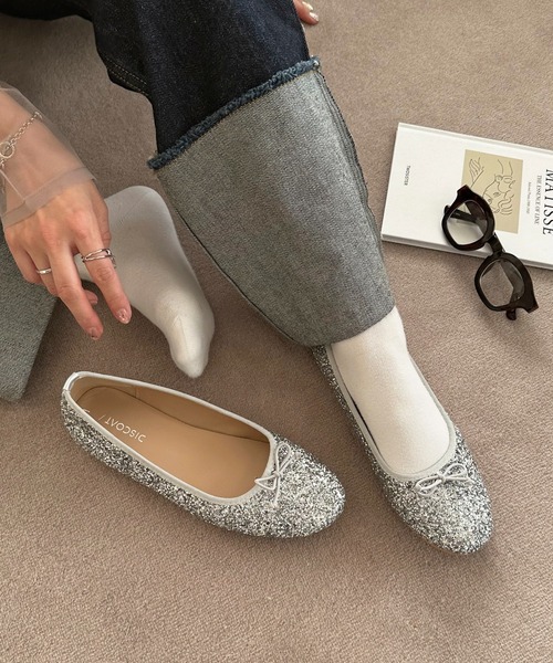 DISCOAT(ディスコート)の「【新色追加/S~XLサイズ】アソートバレエシューズ(バレエシューズ・レディース・ブラック/ブラック系その他/ブラック系その他2/ピンク/シルバー系その他/アイボリー/ゴールド/ブロンズ/シルバー/ピンク系その他/ブラック系その他3/ブラウン/レッド/サンドベージュ/キャメル/ブラック系その他4・MEDIUM/LARGE/SMALL/X-LARGE)」の14枚目の写真