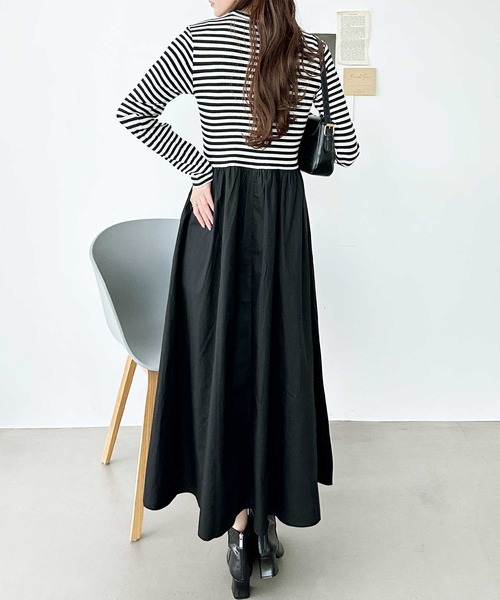 GeeRA(ジーラ)の「異素材切替ドッキングワンピース(ワンピース・レディース・その他/ブラック・LARGE/MEDIUM)」の9枚目の写真