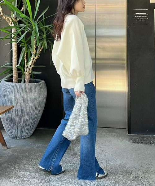 CIAOPANIC TYPY(チャオパニックティピー)の「【洗える】軽ニットカラーカーデ(カーディガン/ボレロ・レディース・ホワイト/グリーン/ピンク/イエロー/オレンジ/ブラック/ブルー・ONE SIZE)」の15枚目の写真