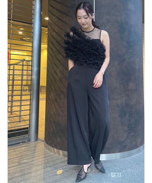 LAGUNAMOON（ラグナムーン）の「LADYチュールオフショルパンツドレス（パンツドレス・レディース・ブラック/チャコールグレー・SMALL/MEDIUM）」の4枚目の写真