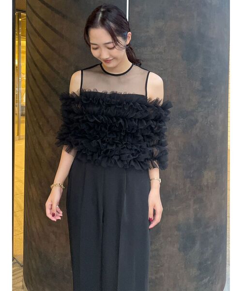 LAGUNAMOON（ラグナムーン）の「LADYチュールオフショルパンツドレス（パンツドレス・レディース・ブラック/チャコールグレー・SMALL/MEDIUM）」の6枚目の写真