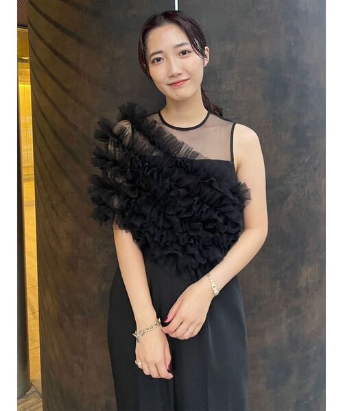 LAGUNAMOON（ラグナムーン）の「LADYチュールオフショルパンツドレス（パンツドレス・レディース・ブラック/チャコールグレー・SMALL/MEDIUM）」の7枚目の写真