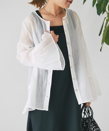 un dix cors | フレアスリーブ2WAYシアーブラウス(シャツ/ブラウス)