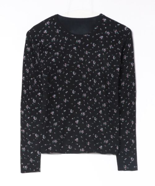 anap mimpi（アナップミンピ）の「小花柄 ニットソー 長袖 トップス（Tシャツ/カットソー・レディース・アイボリー/ブラック・FREE）」の5枚目の写真