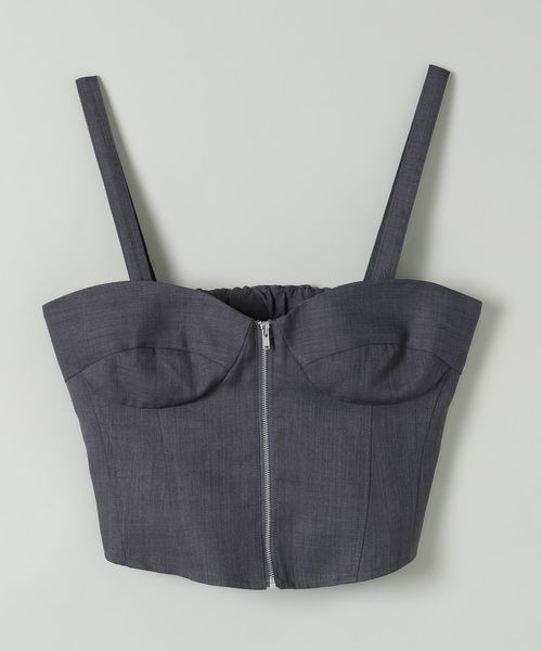 3点セットJEANASIS グレー チェック柄 ビスチェ チェックビスチェ×スカート×レースインナー3点セット(S(140