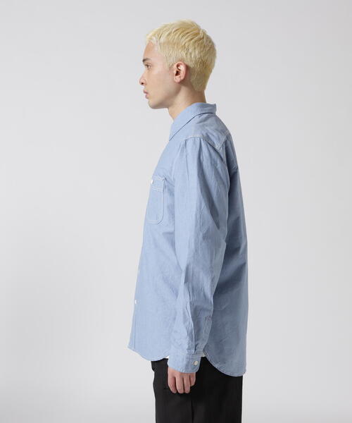 AVIREX Denim Chambray Shirt シャンブレーシャツ L DAILY/デイリー》BASIC CHAMBRAY LONG SLEEVE SHIRT / 長袖