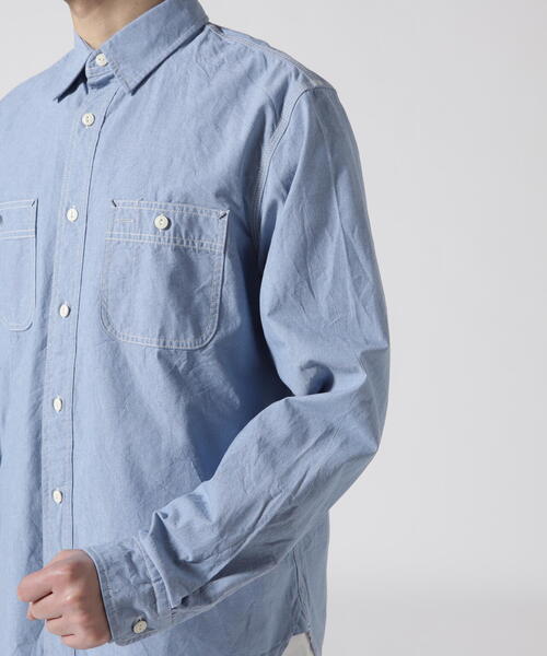 AVIREX（アヴィレックス）の「《DAILY/デイリー》BASIC CHAMBRAY LONG SLEEVE SHIRT / 長袖 ベーシック シャンブレー シャツ / AVIREX / アヴィレックス（シャツ/ブラウス・メンズ・ネイビー/ブルー・XL/M/L/2XL）」の8枚目の写真