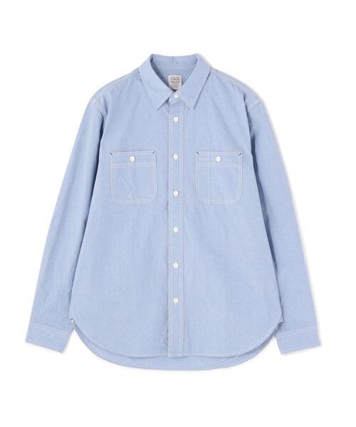 AVIREX Denim Chambray Shirt シャンブレーシャツ L DAILY/デイリー》BASIC CHAMBRAY LONG SLEEVE SHIRT / 長袖