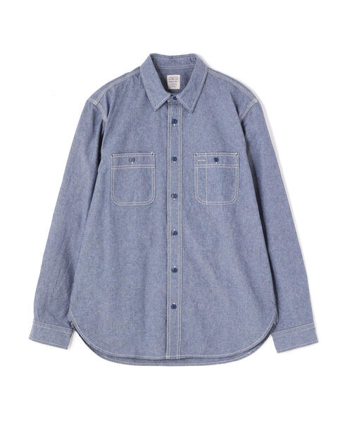 AVIREX Denim Chambray Shirt シャンブレーシャツ L DAILY/デイリー》BASIC CHAMBRAY LONG SLEEVE SHIRT / 長袖