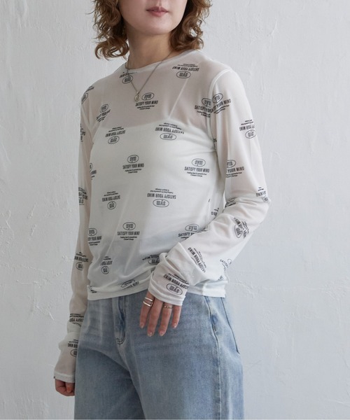 notch.(ノッチ)の「ロゴパワーメッシュT(Tシャツ/カットソー・レディース・ブラック/ライトグレー/オフホワイト・M)」の2枚目の写真