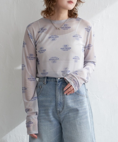 notch.(ノッチ)の「ロゴパワーメッシュT(Tシャツ/カットソー・レディース・ブラック/ライトグレー/オフホワイト・M)」の1枚目の写真