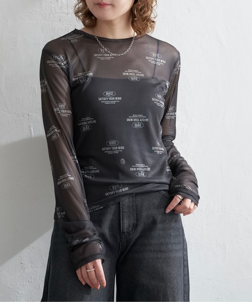 notch.(ノッチ)の「ロゴパワーメッシュT(Tシャツ/カットソー・レディース・ブラック/ライトグレー/オフホワイト・M)」の3枚目の写真