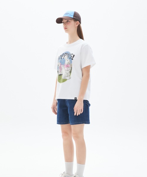LUVISTRUE（ラヴイズトゥルー）の「PY HOPPING RABBIT TEE（Tシャツ/カットソー・レディース・ホワイト/ブラック・FREE）」の4枚目の写真
