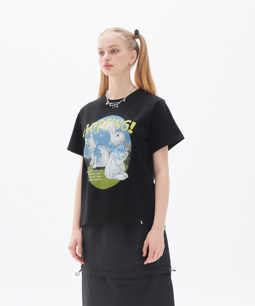 LUVISTRUE（ラヴイズトゥルー）の「PY HOPPING RABBIT TEE（Tシャツ/カットソー・レディース・ホワイト/ブラック・FREE）」の9枚目の写真