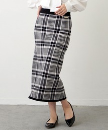 NICOLE white | チェック柄ロングタイトスカート(スカート)