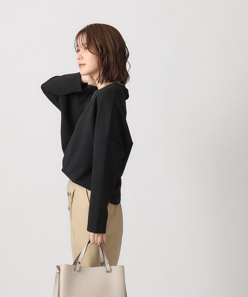 DRESKIP（ドレスキップ）の「◆オンにもオフにも 上品で軽やかに なめらかタッチダンボールトップス（Tシャツ/カットソー・レディース・ライトブルー/ブラック/ライトベージュ/ライトイエロー系・02/03/04）」の19枚目の写真