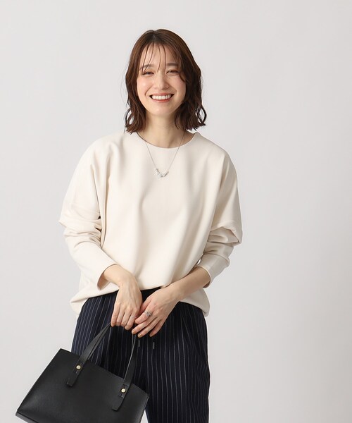 DRESKIP（ドレスキップ）の「◆オンにもオフにも 上品で軽やかに なめらかタッチダンボールトップス（Tシャツ/カットソー・レディース・ライトブルー/ブラック/ライトベージュ/ライトイエロー系・02/03/04）」の16枚目の写真