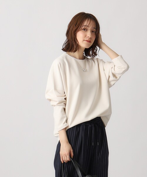 DRESKIP（ドレスキップ）の「◆オンにもオフにも 上品で軽やかに なめらかタッチダンボールトップス（Tシャツ/カットソー・レディース・ライトブルー/ブラック/ライトベージュ/ライトイエロー系・02/03/04）」の15枚目の写真