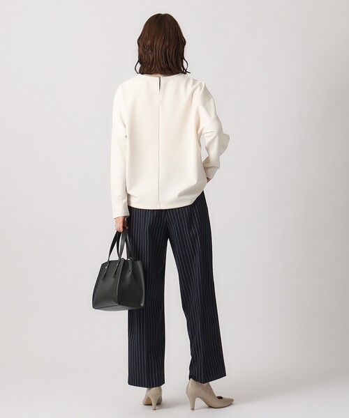 DRESKIP（ドレスキップ）の「◆オンにもオフにも 上品で軽やかに なめらかタッチダンボールトップス（Tシャツ/カットソー・レディース・ライトブルー/ブラック/ライトベージュ/ライトイエロー系・02/03/04）」の11枚目の写真