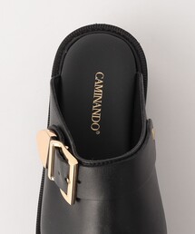 美品　カミナンド　サボサンダル　2.8万円　レザー　ゴールドバックル　ベルト　黒 美品 カミナンド サボサンダル 2.8万円 レザー ゴールドバックル