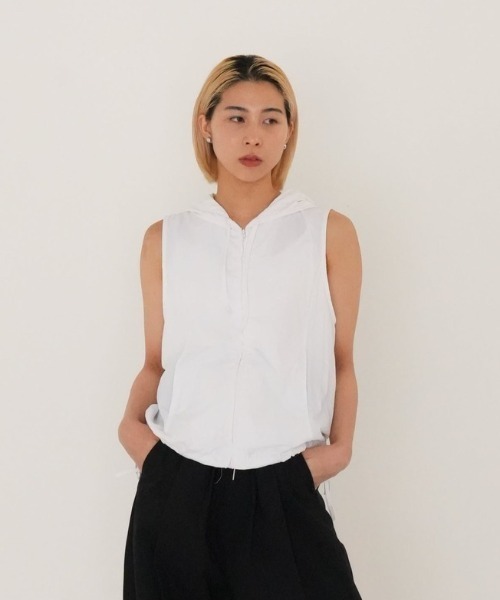 【セール】フーディ リボン ベスト ナイロン ジップ（ベスト）｜Bargiee（バージー）