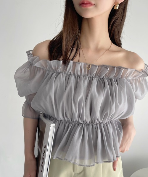 Ada.（エイダ）の「2WAY オフショル シアー ギャザー ブラウス（シャツ