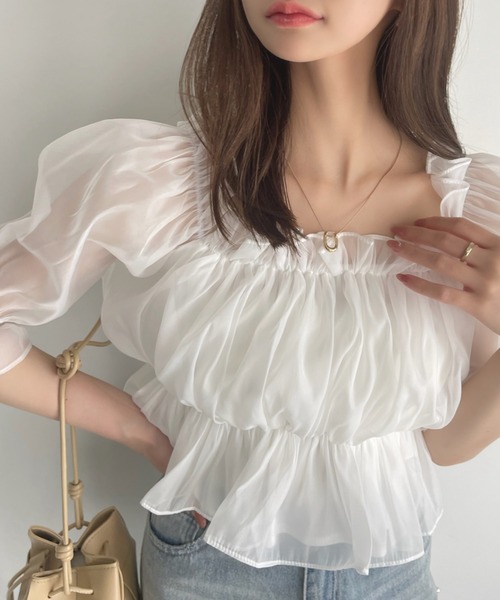 【極美品】ALAIA シャツ ブラウス アイボリー ギャザー オーバーサイズ Arnold Palmer ブラウス シャツ 寄り添うリネン オーバー シェア