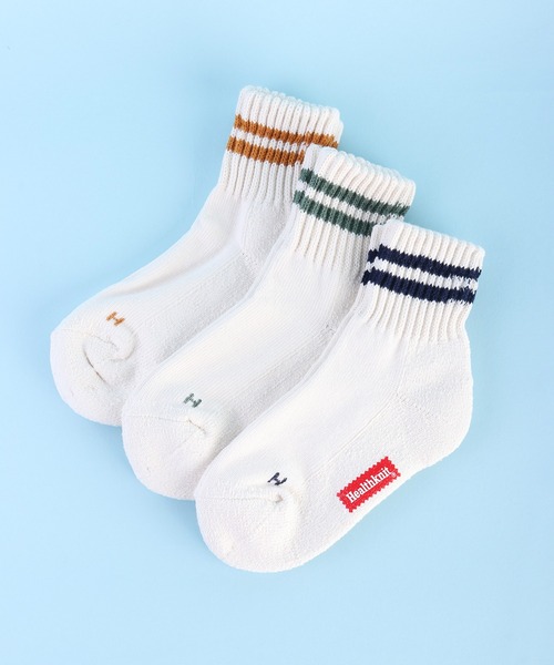 Healthknit（ヘルスニット）の「Healthknit ヘルスニット 底パイル仕様 キッズソックス 3足セット（ソックス/靴下・キッズ・ホワイト・16-18cm/19-21cm）」の3枚目の写真