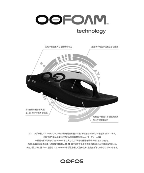 OOFOS(ウーフォス)の「【HEREIAM】OOFOS(ウーフォス)OOriginal(サンダル・レディース・ブラック/ベージュ/ライトグレー/ストーン・X-SMALL/SMALL/MEDIUM)」の7枚目の写真