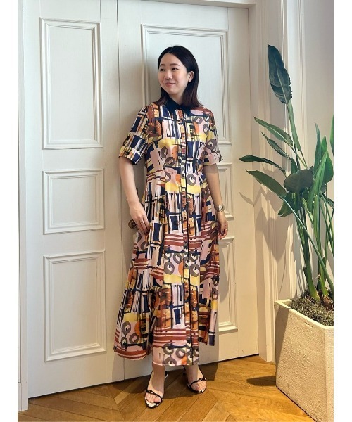 【限定値下！allureville 美品】知的ハンサム！シャツワンピース ストライプアシメフレアシャツワンピース | allureville (Women