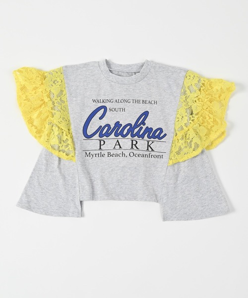 Ocean&Ground（オーシャン&グラウンド）の「レーススリーブリメイクTシャツ（80～140cm）（Tシャツ/カットソー・キッズ・グレー/ブラック/ホワイト/キナリ・80/90/95/100/110/120/130/140）」の4枚目の写真