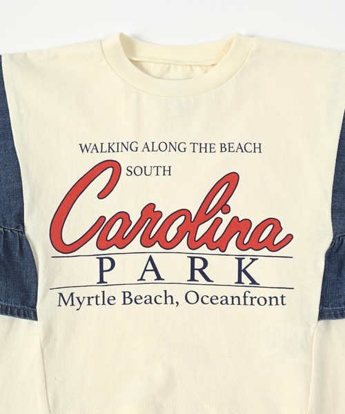 Ocean&Ground（オーシャン&グラウンド）の「レーススリーブリメイクTシャツ（80～140cm）（Tシャツ/カットソー・キッズ・グレー/ブラック/ホワイト/キナリ・80/90/95/100/110/120/130/140）」の10枚目の写真