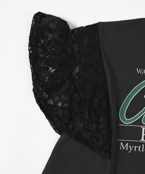 Ocean&Ground（オーシャン&グラウンド）の「レーススリーブリメイクTシャツ（80～140cm）（Tシャツ/カットソー・キッズ・グレー/ブラック/ホワイト/キナリ・80/90/95/100/110/120/130/140）」の7枚目の写真