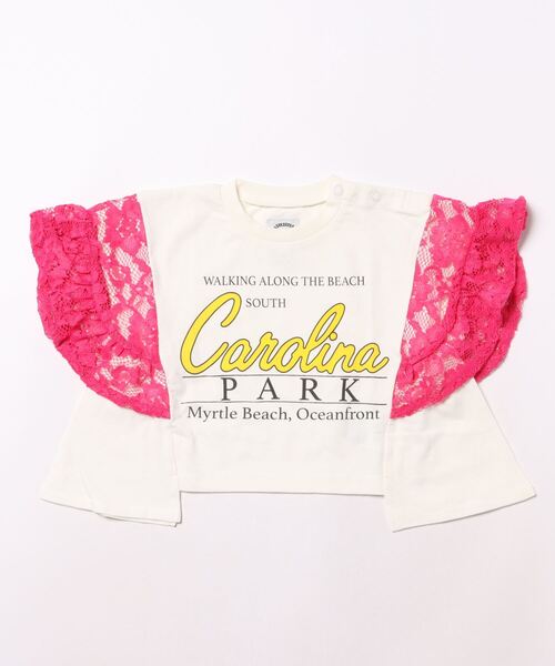 Ocean&Ground（オーシャン&グラウンド）の「レーススリーブリメイクTシャツ（80～140cm）（Tシャツ/カットソー・キッズ・グレー/ブラック/ホワイト/キナリ・80/90/95/100/110/120/130/140）」の8枚目の写真