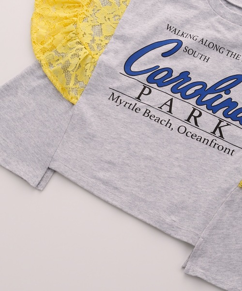 Ocean&Ground（オーシャン&グラウンド）の「レーススリーブリメイクTシャツ（80～140cm）（Tシャツ/カットソー・キッズ・グレー/ブラック/ホワイト/キナリ・80/90/95/100/110/120/130/140）」の21枚目の写真