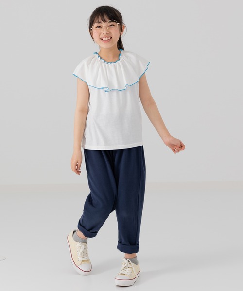 フリル付きグレーTシャツ セール】襟フリル Tシャツ（Tシャツ/カットソー）｜chil2（チルツー