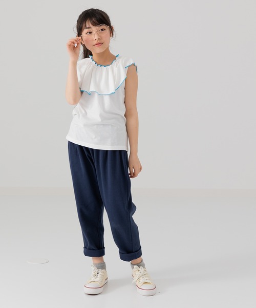 セール】襟フリル Tシャツ（Tシャツ/カットソー）｜chil2