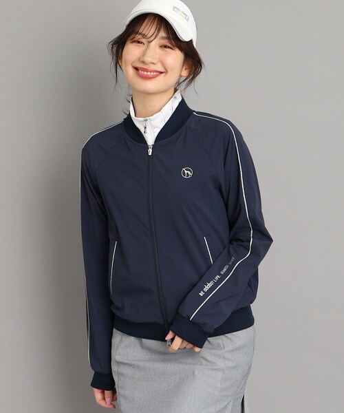 adabat（アダバット）の「◆背中メッシュ 異素材組み合わせ ライトアウター（ブルゾン・レディース・ホワイト/ネイビー・42/40/38）」の2枚目の写真