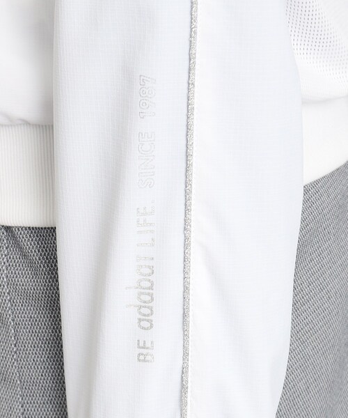 adabat（アダバット）の「◆背中メッシュ 異素材組み合わせ ライトアウター（ブルゾン・レディース・ホワイト/ネイビー・42/40/38）」の12枚目の写真