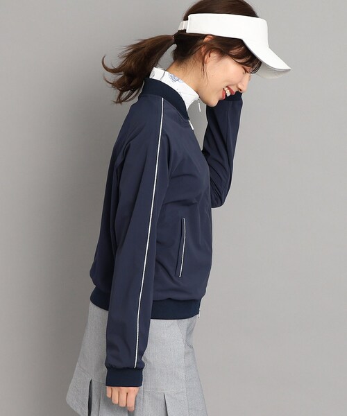 adabat（アダバット）の「◆背中メッシュ 異素材組み合わせ ライトアウター（ブルゾン・レディース・ホワイト/ネイビー・42/40/38）」の14枚目の写真