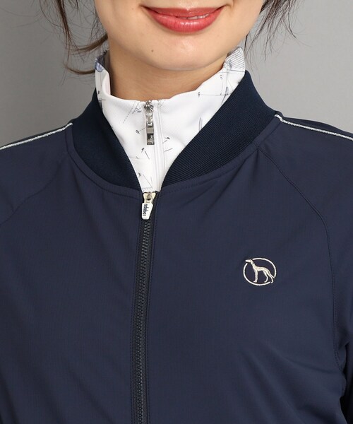 adabat（アダバット）の「◆背中メッシュ 異素材組み合わせ ライトアウター（ブルゾン・レディース・ホワイト/ネイビー・42/40/38）」の11枚目の写真