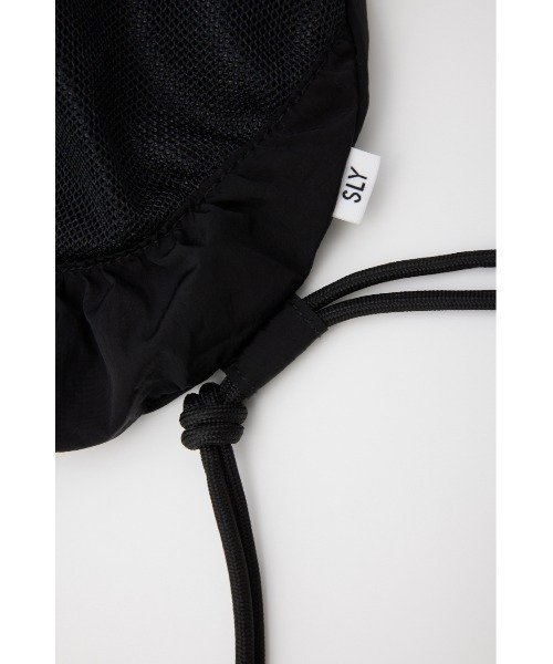 SLY(スライ)の「SPORTY DETAIL KNAPSACK スポーティ ディテール ナップサック(バックパック/リュック・レディース・ブラック/シルバー・FREE)」の12枚目の写真