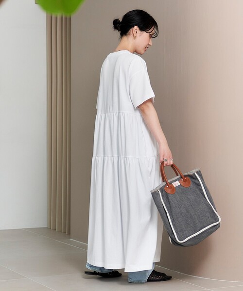 FREAK'S STORE（フリークスストア）の「限定展開 Champion/チャンピオン 別注 切り替え 半袖ワンピース（ワンピース・レディース・オフホワイト/グレー/ブラック/グリーン/ネイビー・SMALL/MEDIUM）」の13枚目の写真