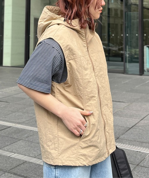 CPCM（シーピーシーエム）の「ナイロンフードベスト（ベスト・メンズ・ベージュ/グリーン/ブラック・MEDIUM/LARGE）」の12枚目の写真