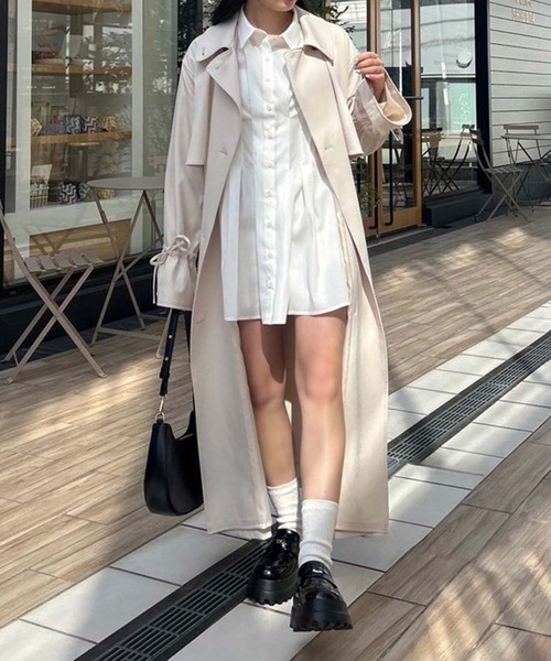 one after another NICE CLAUP（ワンアフターアナザーナイスクラップ）の「【マイナス5キロ見え！】バックレースアップシャツ（シャツ/ブラウス・レディース・サックスブルー/アイボリー/ピンク/オフホワイト・FREE）」の22枚目の写真