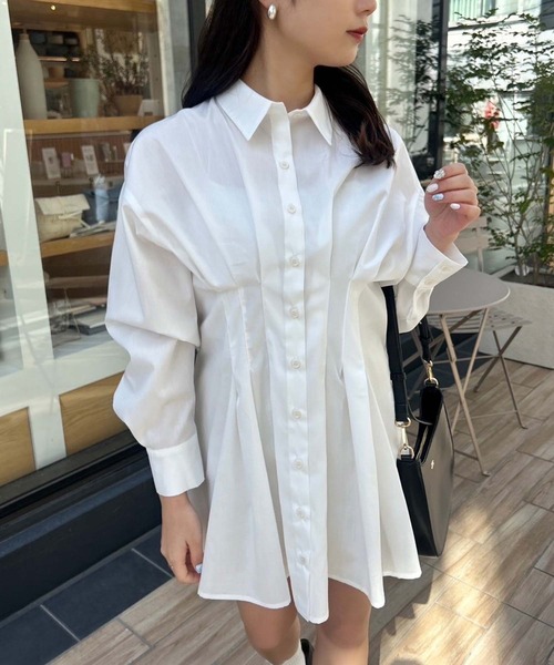 one after another NICE CLAUP（ワンアフターアナザーナイスクラップ）の「【マイナス5キロ見え！】バックレースアップシャツ（シャツ/ブラウス・レディース・サックスブルー/アイボリー/ピンク/オフホワイト・FREE）」の12枚目の写真